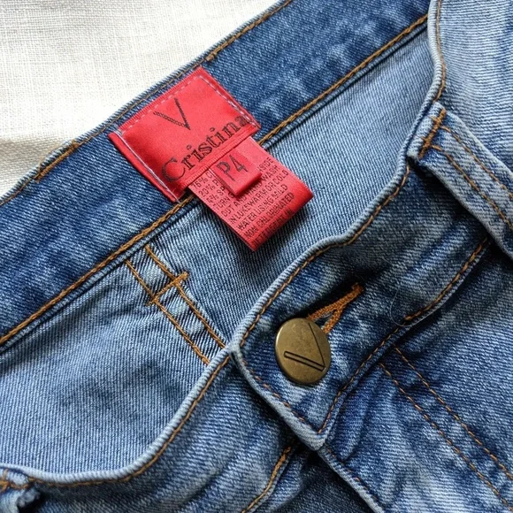 🌼3/$28🌼Unique V Cristina Boho Chic Beaded Petite Size Jeans - Picture 5 of 6